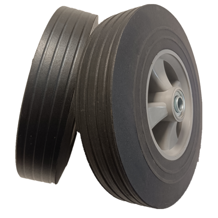 10X2.2'' solid rubber wheel plastic rim for trolley (6)